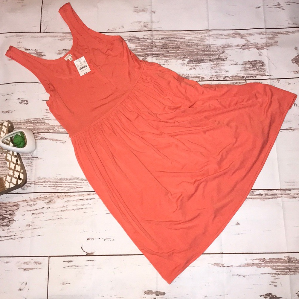 NWT J. Crew coral tank swing dress  Size Small